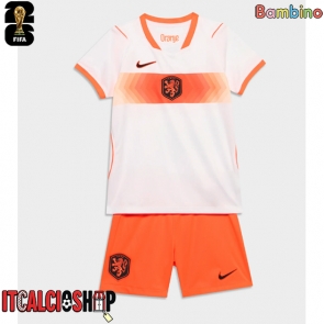 Paesi Bassi Seconda Maglia Bambino Mondiali 2026 Manica Corta (+ Pantaloni corti)